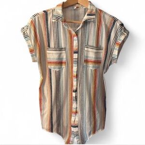 Eden & Olivia Colorful Striped Short Sleeve Shirt